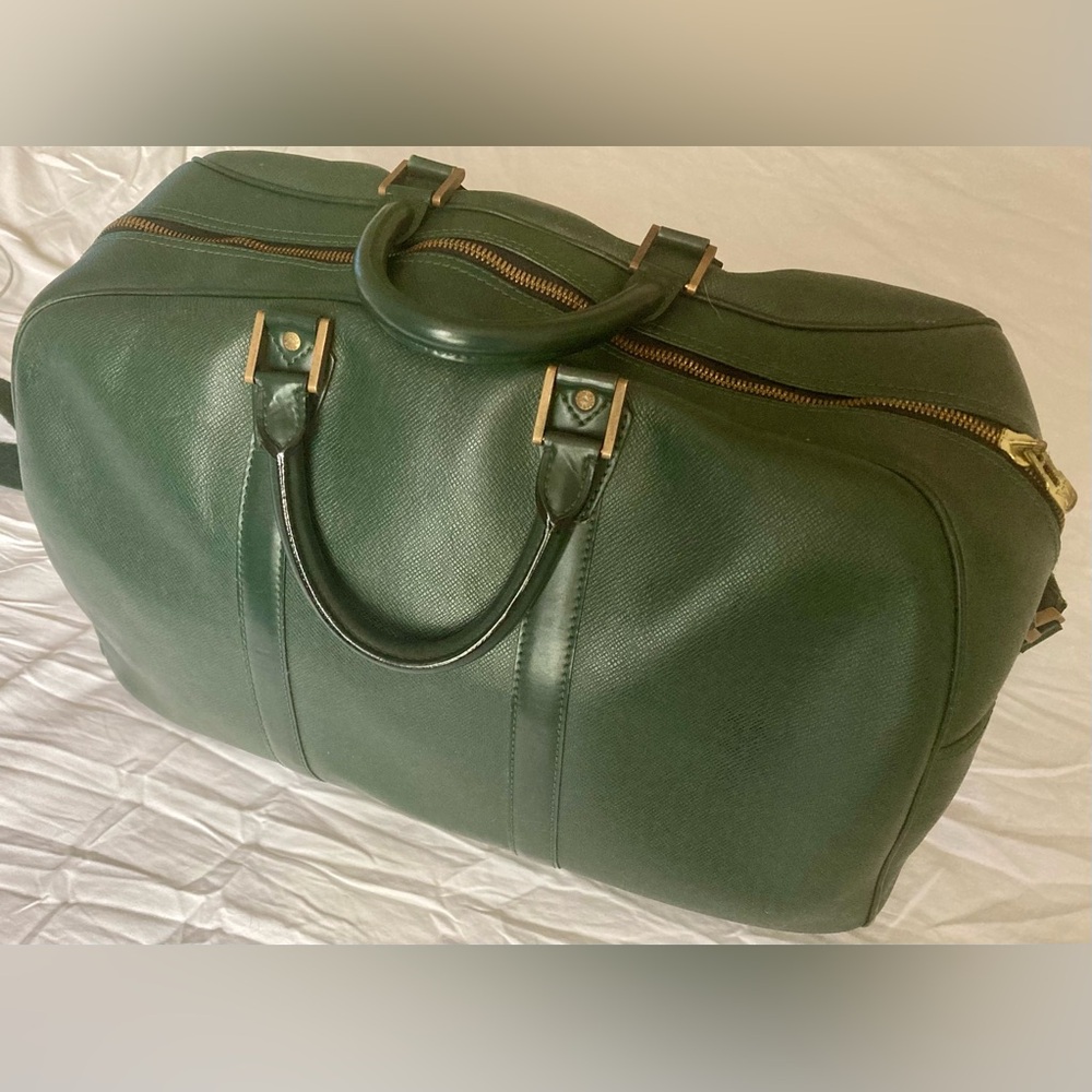 Louis Vuitton Green Taiga Leather Keepall Duffle